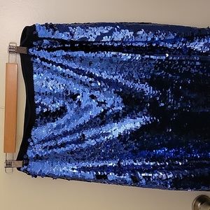 ELOQUII x Katie Sturino Blue Sequin Skirt Size 16